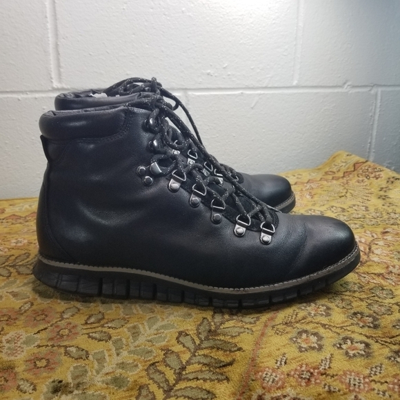 Cole Haan Zero Grande black leather water resistant hiking boots main image 5